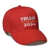 Cappello Trump 2024 Berretto da baseball con protezione solare in cotone Trump con fibbie regolabili Lettere ricamate Berretto USA Colore rosso nero Outdoor