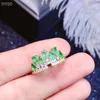 3mm * 4mm Vintage Silver Crown Emerald Pierścień na imprezę 100% Naturalny Gemstone Kobieta Brithday Prezent