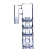 Blue Green Clear Pyrex Glass Ashcatcher 90 Degree Three Layer Filters Disc Ash Catcher for 14 mm female joint Glass Bongs Accessory