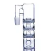 Blue Green Clear Pyrex Glass Ashcatcher 90 graders tre skiktfilter Disc Ash Catcher för 14 mm Female Joint Glass Bongs Tillbehör