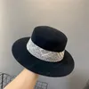 autunno inverno donna lana cappelli a tesa larga moda lettera stampa nastro fedora berretto uomo donna casual outdoor panama jazz cappello