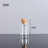 5ml 22x30x12.5mm 작은 미니 클리어 유리 병 항아리가있는 코르크 스토퍼 / 메시지 결혼식 소원 쥬얼리 파티 호의