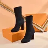 2021 Luxurys Designers Schoenen Vrouw Boots Lady Sock Booties Modieuze Comfortabele Leatherpresbyopia Martin Heel Hoogte 10cm 35-42