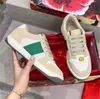 discount Italy Ace Dirty Leather Casual Shoes Green Red Stripe Luxurys Designers Canvas Embroidery technology free gifts online sale