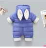 Cálido bebé mameluco invierno recién nacido ropa de bebé con capucha bebé niñas ropa para niños mono infantil unisex traje de nieve monos 0 mes 210312