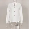 Camicie bianche in lino di cotone autunnale camicie da donna con bottoni scollo a V manica lunga tinta unita donna 2021 nuovi vestiti da donna alla moda primaverile