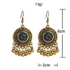 민족적인 Boho Tassel Gold Color Earrings 여성용 Gypsy Dangle Drop Indian Jewelry 교수형 귀 액세서리