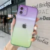 Gradient Anti Shock Airbag Clear Cases Soft TPU Camera Protector Schokbestendig Cover voor iPhone 13 12 11 PRO MAX XR XS 7 8 SE2 PLUS