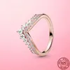 925 Sterling Silver Rose Gold Ring Heart Daisy Flower Feather Ring For Women Original Jewelry Engagement Gift