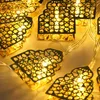 Strings Luzes de cordas LED Eid decoração lua estrela ao ar livre Decorações de natal Árvore do quintal ou da bateria de veado Lightled ledled