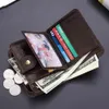 Rifd stöldborste mens plånbok multifunktion full läder spänne fritid retro noll kort mode plånböcker designer klipp