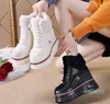 Femme hiver bottes chaudes femme plate-forme en peluche cheville chaussures haut haut hauteur augmentant 10CM neige bottes formateurs fourrure grosses baskets 34-39