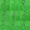 Clear Acrylic Plastic Blank Keyrings Insert Passport Photo Frame Keychain Picture Frame Keyrings Party Gift LLE11676
