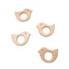 Chenkai 10pcs Wood Bird Animal Teether Ring DIY Organic Eco-friendly Nature Unfinished Baby Infant Rattle Teething Grasping Toy 211106