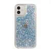 Pour iPhone 12 Coque Luxe Glitter Liquid Quicksand Cell Phone Cases Sparkle Shiny Bling Diamond Mignon Housse de protection Compatible avec Samsung S21 Ultra
