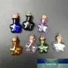 Mini Glasflaschen mit Metallschleifenkorken DIY 7 Arten Farben Pflaume Blumenform Anhänger Gläser Nette Wishing Phioles Geschenke