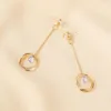 New earrings, simple and long style, multi-layer ring crystal earrings, light luxury style goddess tassel earrings