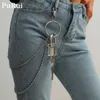 Purui Rvs Sleutel Pock Layerd Keys Lock Pedant Taille Broek Ketting Jeans Lange Metalen Kleding Riem Sieraden