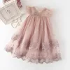 Girls Dress 2020 New Summer Brand Clothes Lace And Flower Design Baby Kids es For Casual Wear 3 12Y Q0716