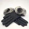 Fingerless Gloves Genuine Sheepskin Women's Winter Fur Warm Real Fashion High Quality Velvet Windproof