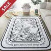 Modern Flower Carpet For Living Room Decoration Black and White Minimalist Fashion Rug Bedroom Anti-Slip Large Floor 220301