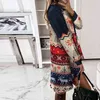Autumn Mini Christmas Printed Dress New Loose Shirt Dress Women Casual Turn-down Collar Buttoned Ladies Office Party Dress Mujer Y1204
