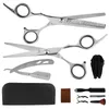 11 pièces Kit de ciseaux de coiffure professionnel ensemble de coupe de cheveux tondeuse rasoir peigne chiffon de nettoyage barbier coiffeur Salon outil 2685065