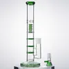 Vert Bleu Clair Narguilés 12 Pouces Tube Droit Bongs En Verre Triple BeeComb Perc Birdcage Percolateur Conduites D'eau 18mm Joint Huile Dab Rigs Avec Bol