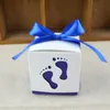 Favor Holders Baby Foot Candy Box Baby Shower Carriage Paper Sweet Bag Footprints Party Boxes Baptism Container Gift