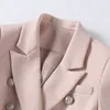 HIGH QUALITY Fashion Baroque Designer Blazer Women's Long Sleeve Double Breasted Metal Lion Buttons Jacket Outer 210929