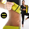 LAZAWG Women Hot Sweat Weight Loss Shirt Neoprene Body Shaper Sauna Jacket Suit Workout Long Training Clothes Fat Burner Top 210305