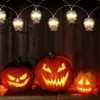 Saiten Batteriebetriebene Halloween-String-Lichtschädel / Kürbis dimmbare wasserdichte Winkel-O-Laterne-Party-Dekorationsleuchten
