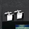 Simples Proposta Quadrado Preto e Branco Costura Francesa Homens Business Camisa Cufflinks, Casamento, Acessórios para Presentes de Alta Qualidade