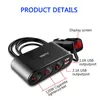 Aluminium Alloy 3 Port USB 2 Way 3.1A Adaptateur d'alimentation Splitter de cigarette LED Red 3.1A Rouge pour smartphone