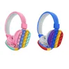 Ah-806e fones de ouvido bluetooth sem fio bonito moda fones de ouvido colorido descompactação criativa de silicone de silicone arco-íris com microfone