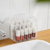 Amazon transparent plast skrivbordskosmetiska sminkhållare verktyg läppstift arrangemang makeup arrangör förvaringslåda wll1293