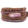 RH Summer Fashion Women Armbander Yellow/Coral/Purple Crystal Natural Stones Mixed Druzy Charm 5X Wrap Bracelets Dropship