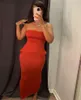 Casual Dresses Sexig Tube Top Long Maxi Klänning Med Fickor Sommar För Kvinnor 2021 Överdimensionerade Bodycon Party Clubwear