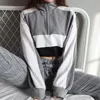 Women's Hoodies dames sweatshirts volle mouw crop top lente herfst streetwear pullovers door FEMME patchwork tops vrouwen