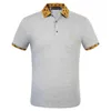 Hot Mens Marka Odzież z krótkim rękawem Koszula Lapel Biznes Mężczyźni Polo Koszula Wysokiej Jakości Haft Bawełniany Człowiek Polo Koszula