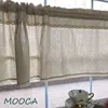 Demi-rideau avec dentelle au crochet court rideau de cuisine coton lin caffee curtaincabinet rideau anti-poussière 210913