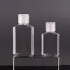 Klar plast Tom flaska 30ml 60ml Refillerbara resebehållare Kosmetiska flaskor med fliplock för toalettartiklar Vätskor Shampoo