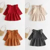 Autumn Baby Girls Long Sleeve Sweater Dress Kid Tutu Party Toddler Clothes Q0716