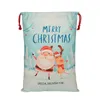 Sac cadeau de Noël Grands sacs en toile lourde bio Sac de Père Noël avec cordon de serrage avec rennes Père Noël Sacs Cadeaux pour enfants CGY30