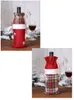 Christmas Wine Bottle Cover Burlap Buffalo Plaid Champagne Bags for Wedding Holiday Party Congrats Present PHJK2111