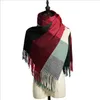 Knitted Cotton Scarf For Women 2021 Autumn And Winter Warm Cashmere Tassel Shawl Plaid Temperament Long Shawl