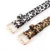 Women golden pin buckle horse hair leopard pattern belt Female Sexy Dresses Long Coat/Shirt Waistband G220301