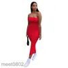 Women Casual Dresses 2021 summer Designer Fashion women's Solid color tube top dress simple One word collar Breast wrap Slim look skirt