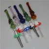 14 mm mini -glazen buizen nectar kit concentraat pijp met kwarts nagelpunt plastic keck clip voor water waterpijpbong