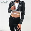 SUCHCUTE PU Leder Mäntel Für Frauen Jacke Mit Reißverschluss Casaco Feminino Koreanische Stil Modis Schwarz Herbst Harajuku Mantel Weibliche 211014